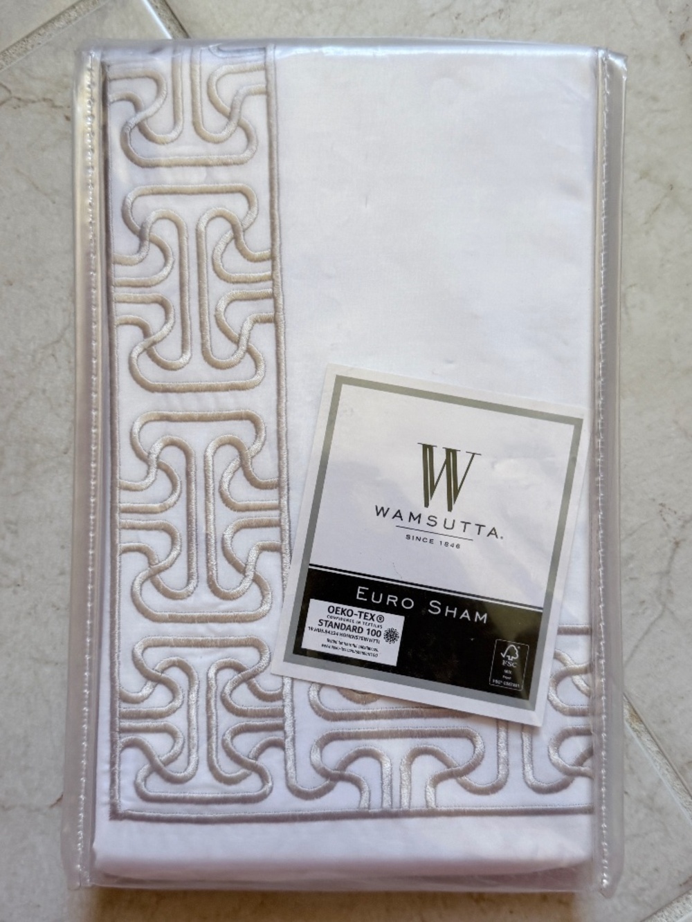 Wamsutta Embroidered Stitch Euro Sham
